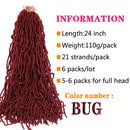 New Soft Locs crochet hair 24 inch 6 Packs Pre Looped Braids Faux locs Synthetic crochet hair Dreadlocks Hair Extensions (24 inch, Burgundy) conrora