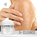 M3 Naturals Superfood Body Scrub with Collagen Stem Cell Exfoliating Face Scrub Body Exfoliator Fight Cellulite Fine-Lines Stretch Marks Spider Veins for Men Women Cucumber Aloe 12 oz M3 Naturals