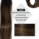 Clip in Hair Extensions Ombre Dark Brown to Chestnut Brown Human Hair Clip in Extensions Real Hair Extensions Balayage Remy Extensions Natural Human Hair Extensions Straight Hair 20inch 7pcs 120g hotbanana