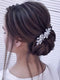 Aukmla Crystals Wedding Hair Pins White Pearl Hair Clips Handmade Bride Headpiece Alloy Wire Hair Accessories for Women and Girls (2 PCs) HP-05 Aukmla
