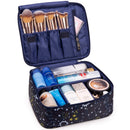 Travel Makeup Bag Large Cosmetic Bag Make up Case Organizer for Women and Girls (Blue Galaxy) Narwey