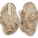 S-noilite Ponytail Extension Claw Clip Short Curly Wavy Thick Jaw Ponytails Pony Tail Hairpiece Clip in Hair Extensions Synthetic Fiber for Women 12 Inch Dark Brown & Sandy Brown S-noilite