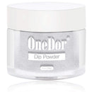 OneDor Nail Dip Dipping Powder – Acrylic Color Pigment Powders Pro Collection System, 1 Oz. (08 - Silver Glitter) Onedor