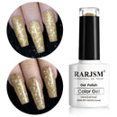 Glitter Gel Nail Polish, Gold Diamond Gelpolish Spark Shiny Nail Art Soak Off U V L E D Lacquer Gel Nail Starter Manicure Salon DIY at Home RAR82 Infinity Warehouse