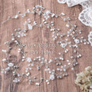 Yean Bride Crystal Wedding Hair Vine Pearl Bridal Long Headband Hair Accessories for Women and Girls (Silver) Yean