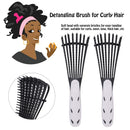 Detangling Brush for Curly Hair, Black Hair Detangler, Afro Textured 3a to 4c Kinky Wavy, for Wet/Dry/Long Thick Curly Hair, Exfoliating Your Scalp for Beautiful and Shiny Curls-Black COLORCASA Store
