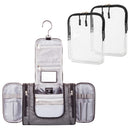 Hanging Toiletry Bag with 2 TSA Approved Clear Cosmetic 3-1-1 Liquid Bags BORSALI