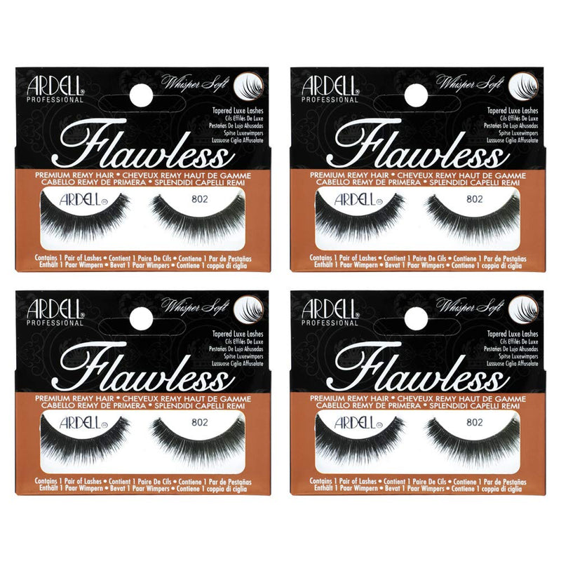 Ardell False Eye Lashes Flawless 802 Black (4 Pack) Ardell
