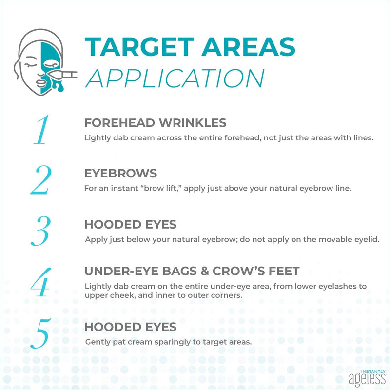 INSTANTLY AGELESS - Facelift In A Box Anti-Aging Face Cream for Forehead Wrinkles, Eyebrows, and Under-Eye Bags (10 Vials)… Instantly Ageless