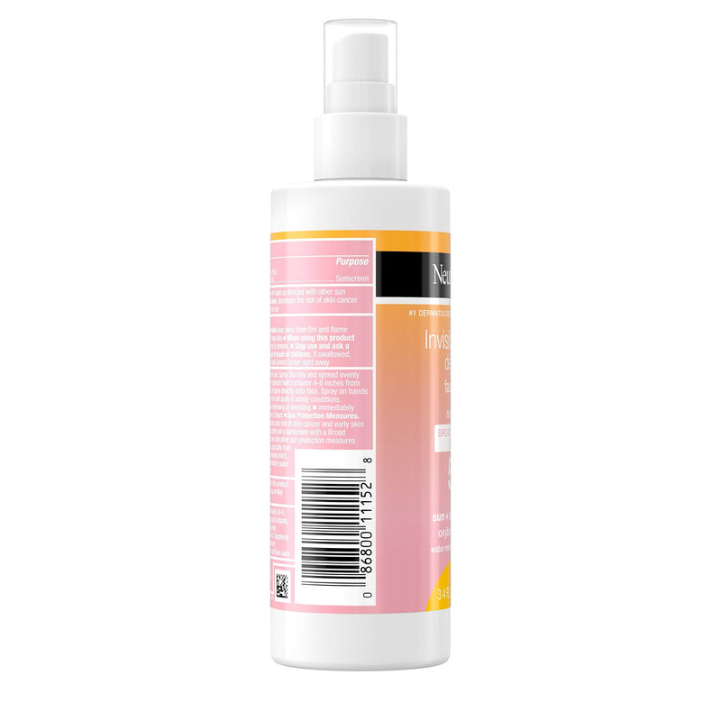Neutrogena Invisible Daily Defense Face Mist, Broad Spectrum SPF 50 Sunscreen, Oxybenzone-Free, Sun & Environmental Aggressor Protection, Antioxidant Complex, 3.4 fl. Oz Neutrogena
