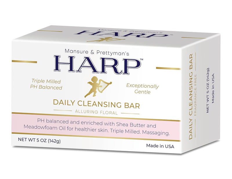 HARP pH-Balanced (5.0-6.0) Body Wash Bar. 100% Syndet. Protects Moisture Barrier For Sensitive, Dry or Irritated skin. + Shea Butter/Borage Oil. Non-Comedogenic. FRAGRANCE FREE Infinity Warehouse