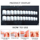 Edary Fake Nails White Gradient Square Press on Nails Full Cover False Nails 24pcs for Women Edary