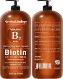 New York Biology Biotin Shampoo and Conditioner Set for Hair Growth and Thinning Hair - Thickening Formula for Hair Loss Treatment - For Men & Women - Anti Dandruff - 16.9 Fl Oz Infinity Warehouse