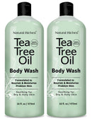 Natural Riches Tea Tree Body Wash - Body Soap to Fight Jock Itch, Itchy Skin, Athletes Foot, Eczema & Body Odor - Peppermint, Eucalyptus & Tea Tree Oil - Women & Mens Natural Body Wash – 2x16 fl oz Natural Riches