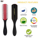Denman Classic Styling Brush 9 Row - D4 - Hair Brush for Separating, Shaping & Defining Curls - Blow-Drying, Styling & Detangling Brush – Black Denman