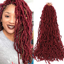 New Soft Locs crochet hair 24 inch 6 Packs Pre Looped Braids Faux locs Synthetic crochet hair Dreadlocks Hair Extensions (24 inch, Burgundy) conrora