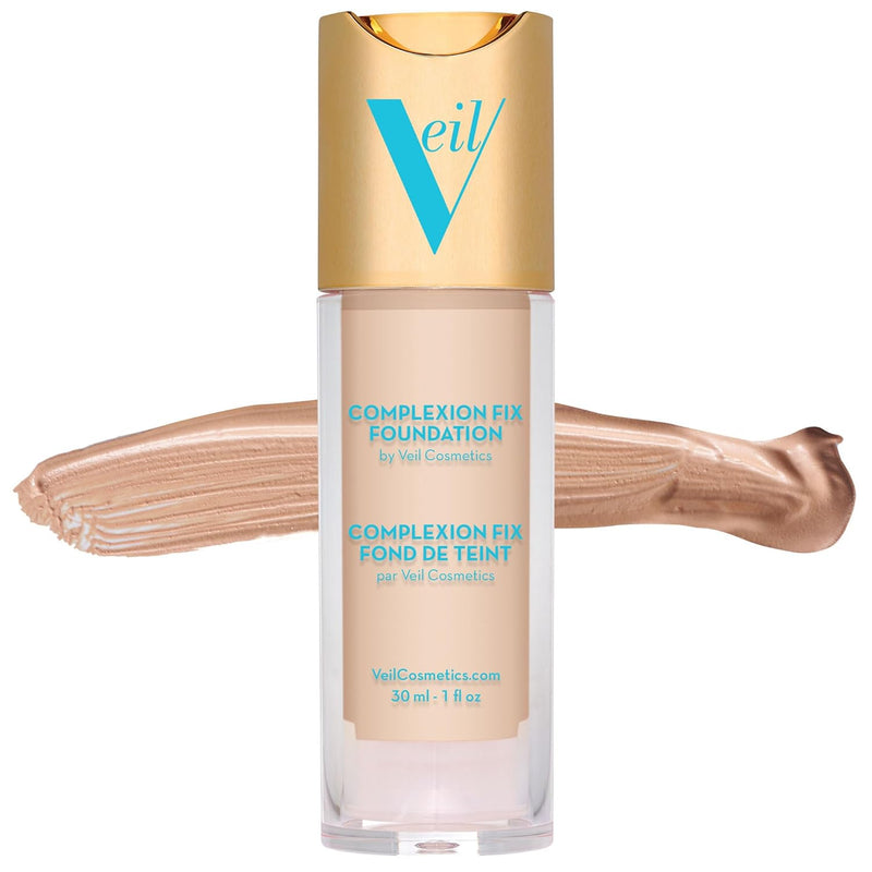 Veil Cosmetics Complexion Fix Liquid Foundation – Buildable Coverage – Water-Resistant, Hypoallergenic, Oil-Free, Cruelty-Free & Vegan – Lightweight & Brightening – Long Lasting (2N Light Neutral) Infinity Warehouse