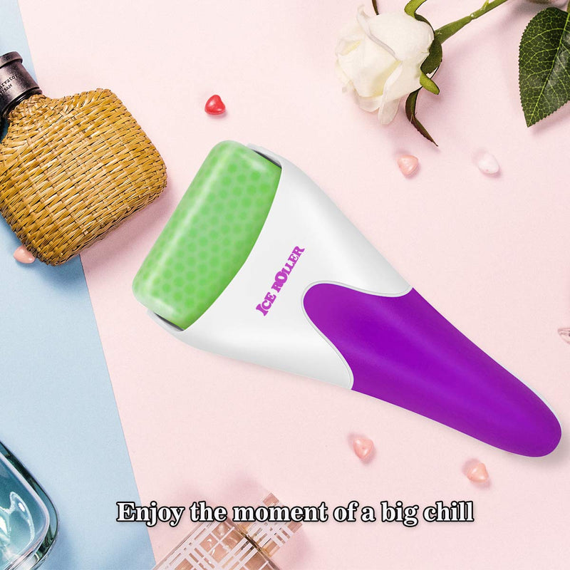 Fronnor Ice Roller for Face,Eyes,Mothers Day Gifts Idea,Therapeutic Cooling to Tighten Brighten Complexion and Reduce Wrinkles,Massager Under Eye Puffiness,Migraine and Pain Relidf (Purple) Fronnor