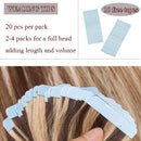 20 PCS Rooted Tape In Hair Extensions Real Human Hair Invisible Seamless Skin Weft Body Wave Highlight Double Side Tape Hair Extensions Wavy For Women (14'',40g/20pcs,