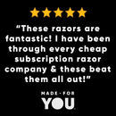 Made For You by BIC Shaving Razor Gift Set for Every Body - Men & Women, 2 Handles with 14 Cartridge Refills - 5-Blade Razors for a Smooth Close Shave & Hair Removal, Navy & White, Kit Made For You