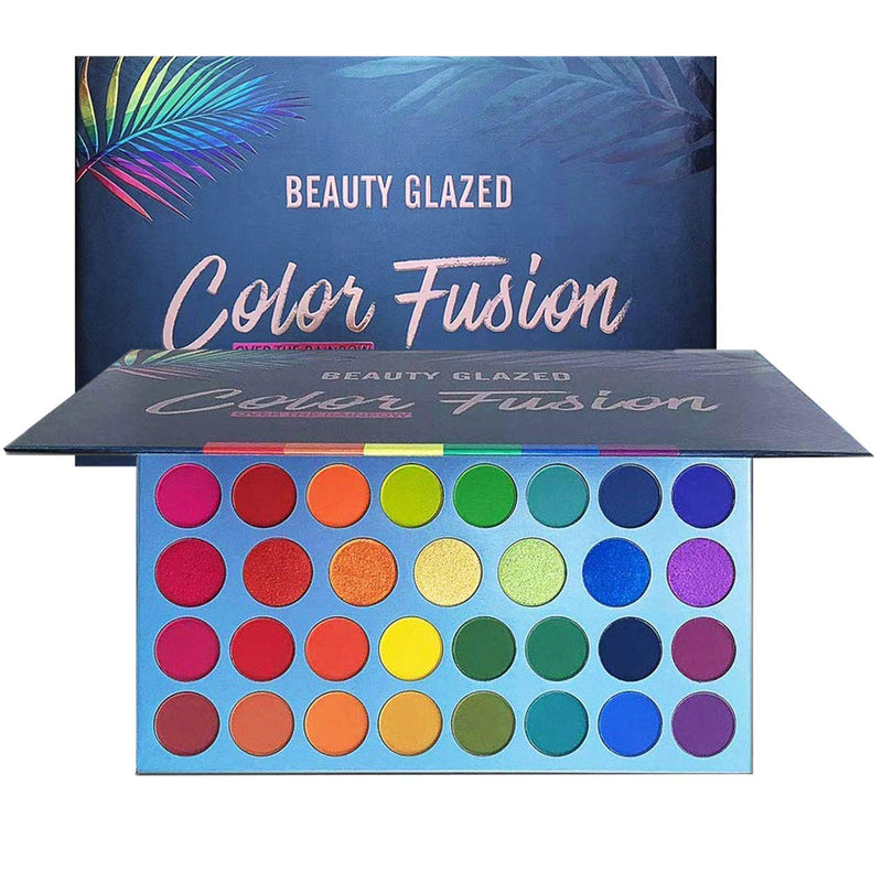High Pigmented Makeup Palette Easy to Blend Color Fusion 39 Shades Metallic and Shimmers Eyeshadow Sweatproof and Waterproof Eye Shadows Rainbow Eyeshadow Palette MYUANGO