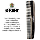 Kent R7T Graphite Double Tooth Hair Pocket Comb, Small Fine/Wide Tooth Comb For Grooming Styling Hair, Beard and Mustache, for Men, Women and Kids. Saw Cut and Hand Polished. Handmade in England KENT