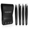 EXCLAIM BEAUTY Tweezers for Women & Men Pack of 4 Stainless Steel Tweezers Set, Precision Tweezers for Eyebrows Splinter Ingrown Hair Removal Tweezers Kit for Women with Leather Case – Matte Black Exclaim Beauty Store