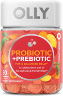 OLLY Probiotic + Prebiotic Gummy, Digestive Support and Gut Health, 500 Million CFUs, Fiber, Adult Chewable Supplement for Men and Women, Peach, 60 Day Supply - 60 Count Infinity Warehouse