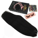 GOO GOO Human Hair Extensions 18 Inch Clip in Hair Extensions Natural Balck