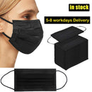 Black Disposable Face Masks 50PCS 3 Ply NNPCBT