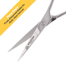 Equinox Professional Shears with Finger Rest and Finger Inserts - Ice Tempered Barber Hair Cutting Scissors - 6.5 Inches - Stainless Steel Rust Resistant Hair Scissors Equinox International