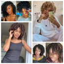 Lady Hanne Dreadlock Wig Black Brown Short Curly Braided Twist Dreadlock Wigs Heat Resistant Synthetic Daily Party Replacement Wig for Women Lady Hanne