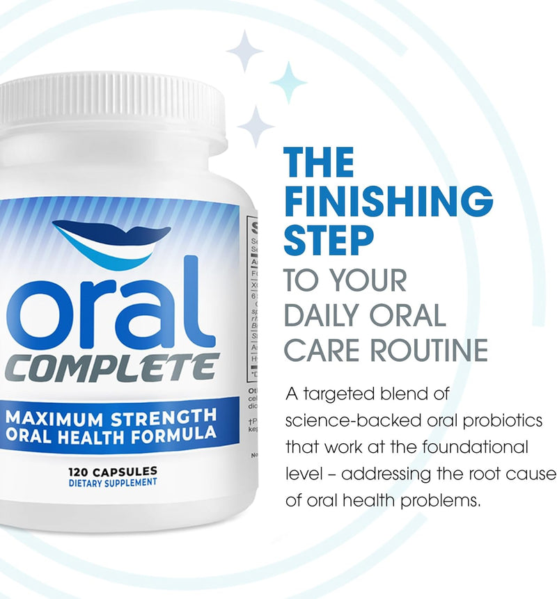 Oral Complete 11-in-1 Dental Probiotics, Bad Breath Treatment Halitosis Tonsil Stone with Non-GMO with BLIS K12, Ashwagandha and Collagen, 120 Capsules Infinity Warehouse