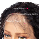 Subella 13x4inch Lace Front Wigs Human Hair Pre Plucked Hairline 150% Density Glueless Brazilian Curly Human Hair Wigs with Baby Hair for Black Women (22inch) Subella