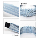 Ebow Yoga Sport Hairband Wide Headbands Knot Turban Headband Hair Band Elastic Hair Accessories for Women and Girls 2 Pcs Set (1Black,1Skyblue) Ebow