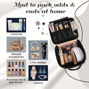 Travel Makeup Bag, Make up Bag for Women, Large Leather Cosmetic Bag Travel Toiletry Bag for Girls Make Up Bag Brush Organizer Bags (Quilted Black) Stagiant