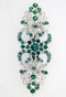 Faship Gorgeous Green Crystal Hearts And Floral Hair Barrette Faship