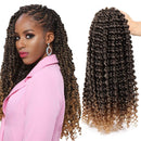 7 packs Passion Twist Crochet Hair 14 Inch Bohemian Curly Braids Water Wave Hair for Passion Twist Braiding Hair 22 Strands/pack Synthetic Fiber Hair Extensions (
