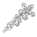 LUX ACCESSORIES Set of 2 Floral Filligree Clear Crystal Rhinestones Wedding Bridal Fashion Hair Pins LUX ACCESSORIES