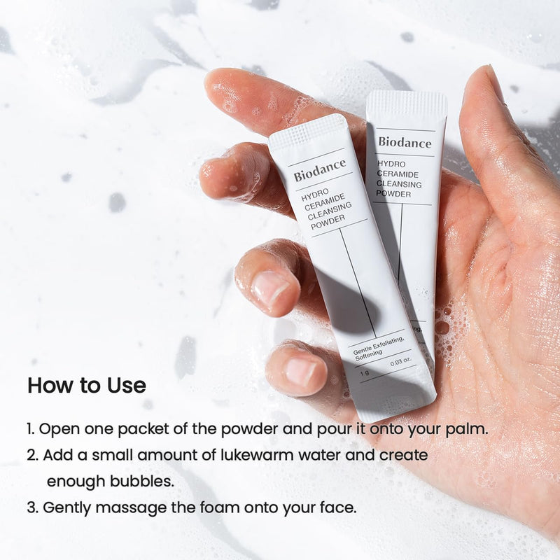 Biodance Hydro Ceramide Cleansing Powder, Gentle Exfoliating Daily Facial Cleanser with Hyaluronic Acids & Ceramides, Enzyme Powder | 0.03 oz x 30ea Infinity Warehouse