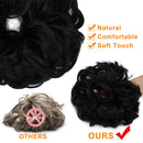 OKHOTY Hair Bun Extensions Messy Curly Hair Scrunchies Hairpieces Synthetic Donut Updo Hair Pieces Scrunchy Scrunchie Hair Bun for Women Girls(1PCS Dark Black) OKHOTY