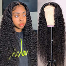 UNice Hair 10A Silk base Fake Scalp T Part Lace Closure Wigs Middle Part for Black Women, Brazilian Remy Hair Curly Wig Pre Plucked with Baby Hair 150% Density (20inch) UNICE Store