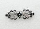 Faship Gorgeous Black Rhinestone Crystal Small Floral Hair Barrette Clip Faship