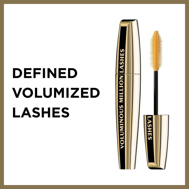 L'Oreal Paris Makeup Voluminous Million Lashes Volumizing, Defining, Smudge-Proof, Clump-Free Lengthening, Collagen Infused Eye Makeup Formula, Amplifying Mascara Brush, Black Brown, 0.3 fl; oz. L'Oreal Paris
