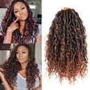 Alimiriam New Goddess Locs Crochet Hair 6 Packs 14 inch Faux Locs Wavy Crochet Curly Hair Faix Locs Crochet hair with Curly Ends River Curls Crochet Hair (14" 6Packs T1B/30