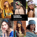YBSHIN Boho Hair Bands African Buttons Headbands Floral Hair Wraps Turban Hair Scarfs Yoga Hair Wears Elastic Hair Bands with Printed Mouth Cover Headpieces for Women and Girls (Pink camouflage) YBSHIN