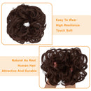 OKHOTY 1PCS Messy Hair Bun Hair Scrunchies Extension Curly Wavy Messy Synthetic Chignon for Women Updo Hairpiece(1PCS Dark Auburn) OKHOTY