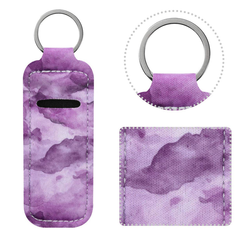Beautyflier Clip-on Sleeve Chapstick Pouch Keychain Lipstick Holder Elastic Lip Balm Holder Travel Accessories (Style H (5 PCS)) Beautyflier