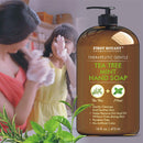 Tea Tree Mint Hand Soap - Liquid Hand Soap with Peppermint, Jojoba & Coconut Oil Multipurpose Liquid Soap with Pump Dispenser Natural Bathroom Soap & Liquid hand wash - HUGE 16 oz First Botany