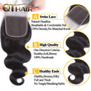 QTHAIR 12A Brazilian Body Wave 3 Bundles with Closure(20" 22" 24"+18") 100% Unprocessed Brazilian Virgin Body Wave Human Hair Weave with 4x4 Swiss Lace Closure(130% Density) QTHAIR Store